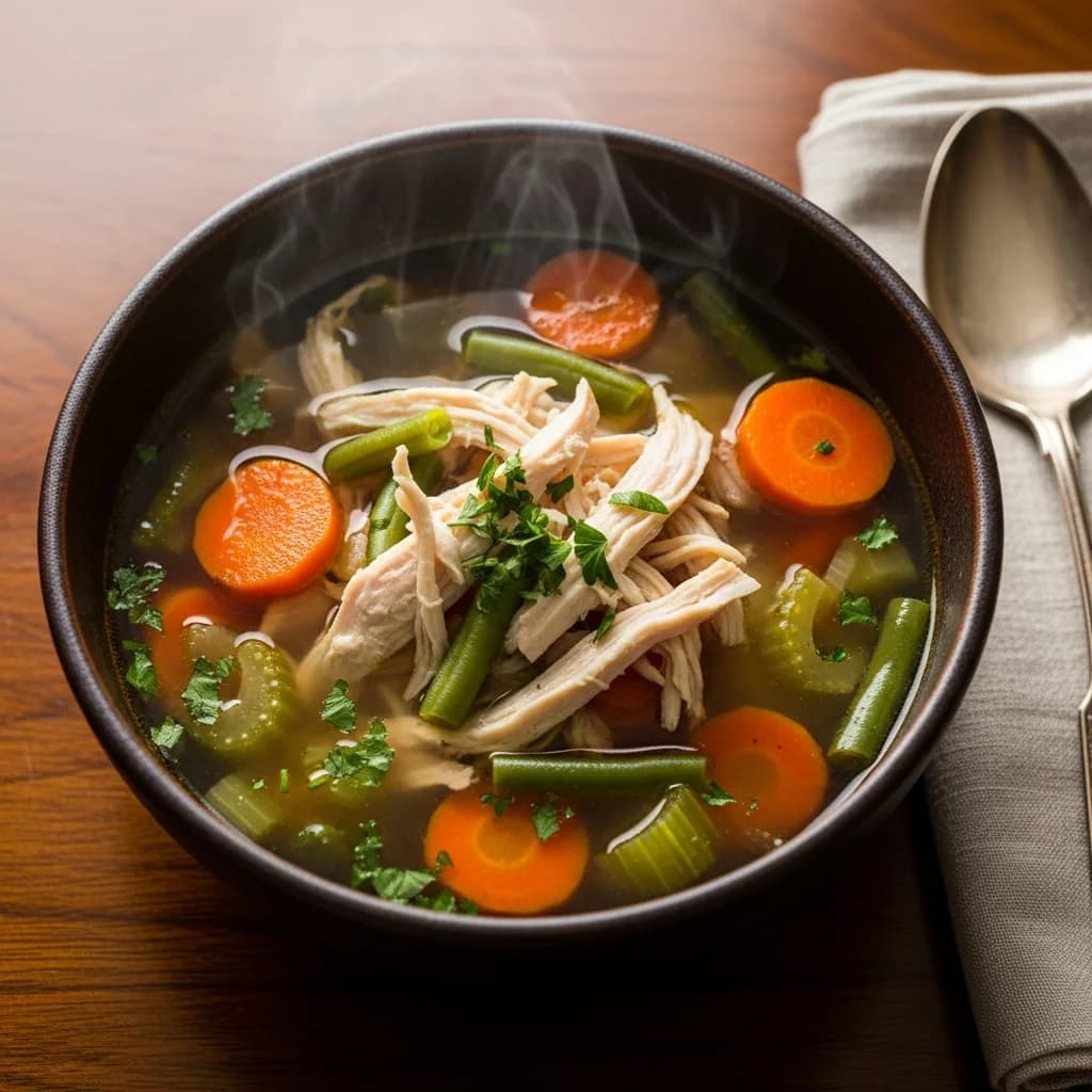 Image of Healthy Crockpot Chicken Vegetable Soup (Easy & Nourishing)