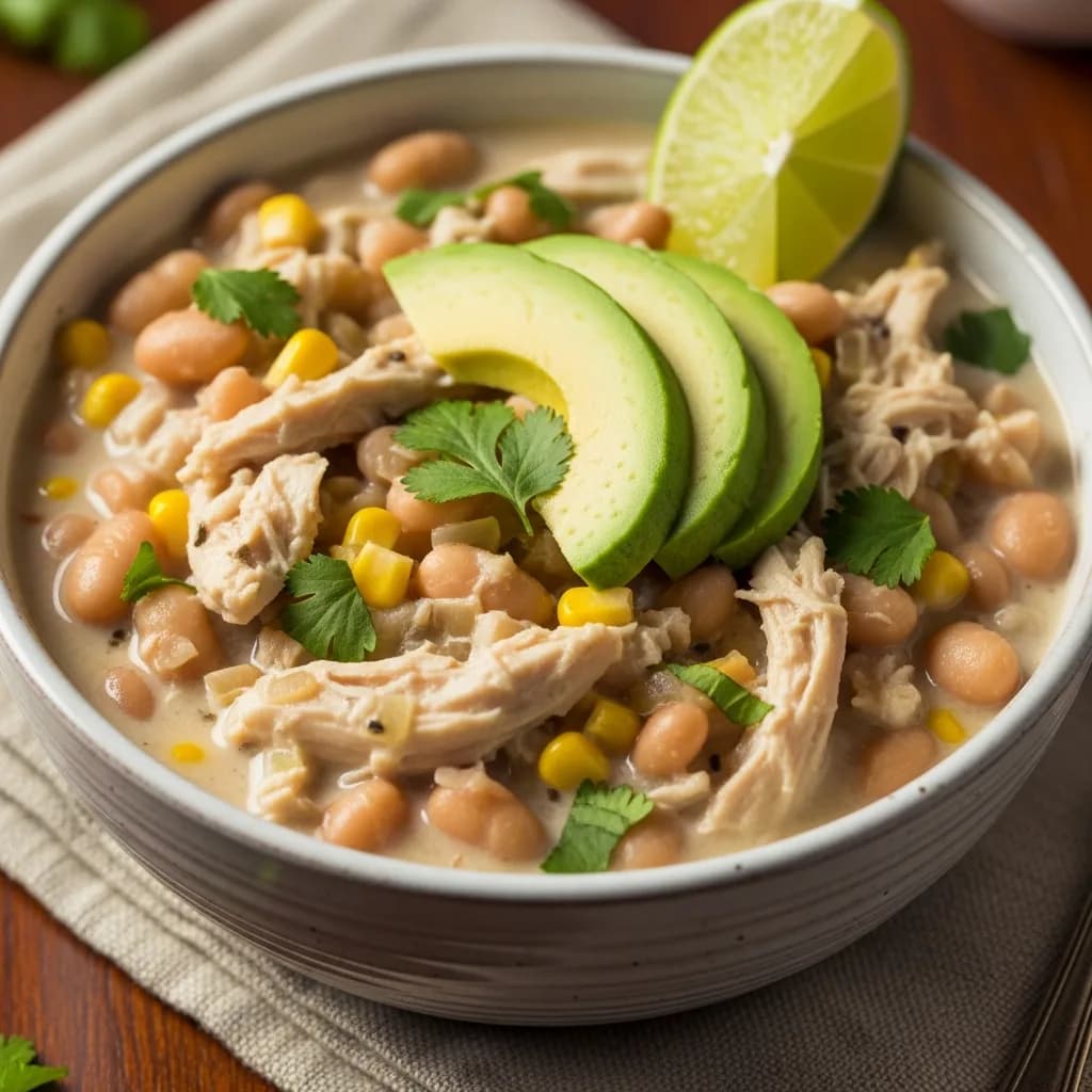Image of Creamy White Chicken Chili Crockpot (Dump-and-Go!)