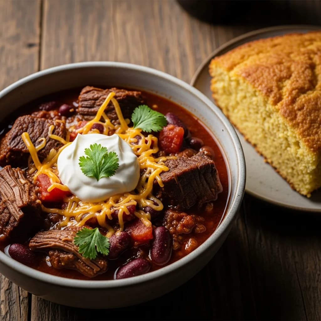 Image for Slow Cooker Short Rib Chili (Melt-in-Your-Mouth Tender)