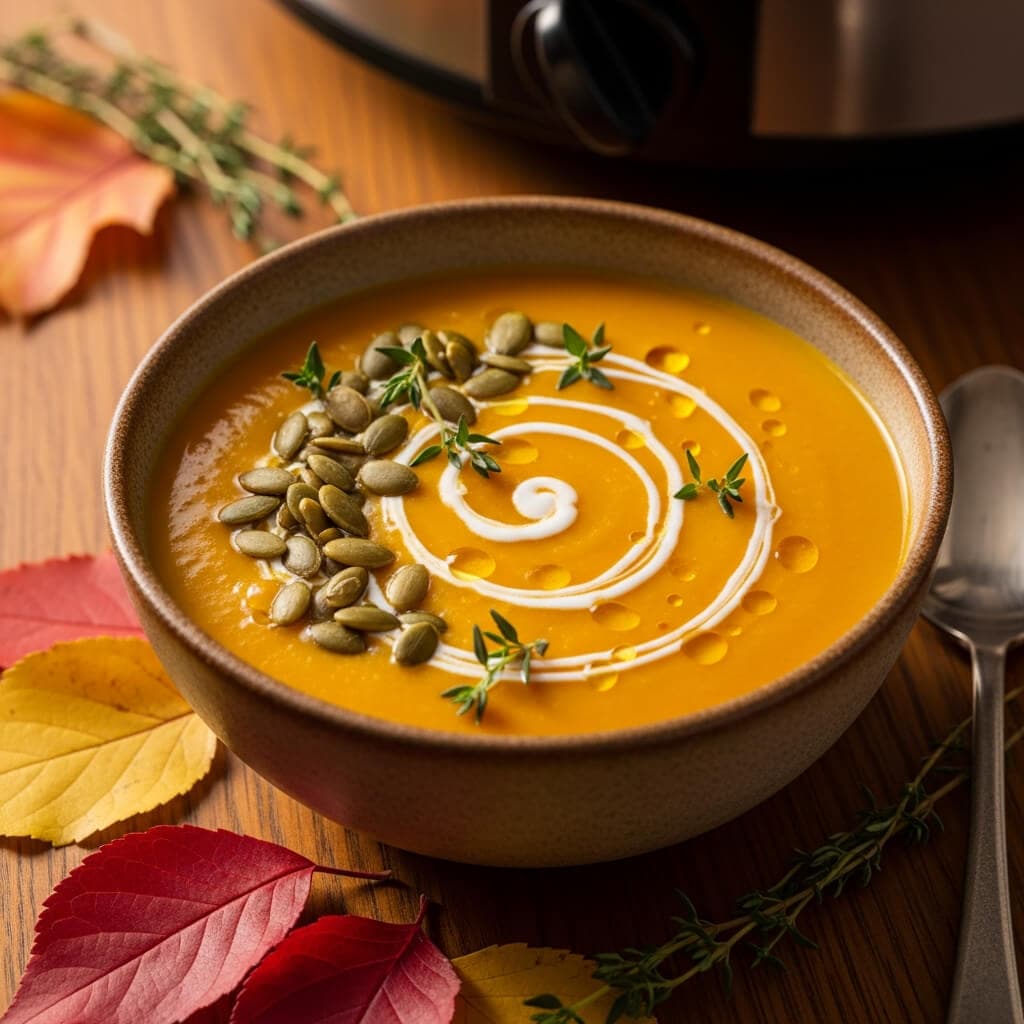 Image of Slow Cooker Pumpkin Soup (Easy Autumn Comfort)