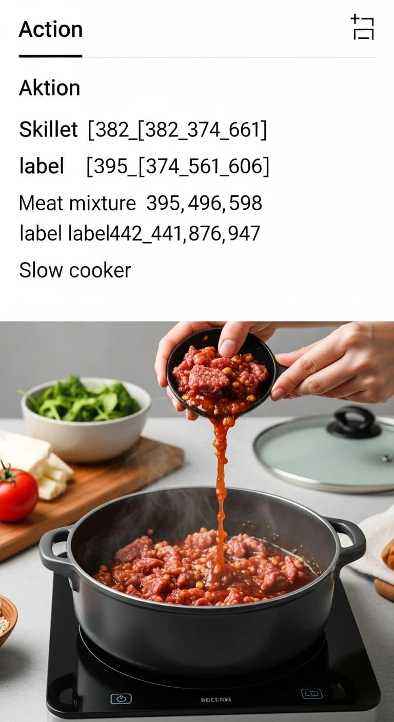 Transferring seasoned cooked meat into ceramic slow cooker insert