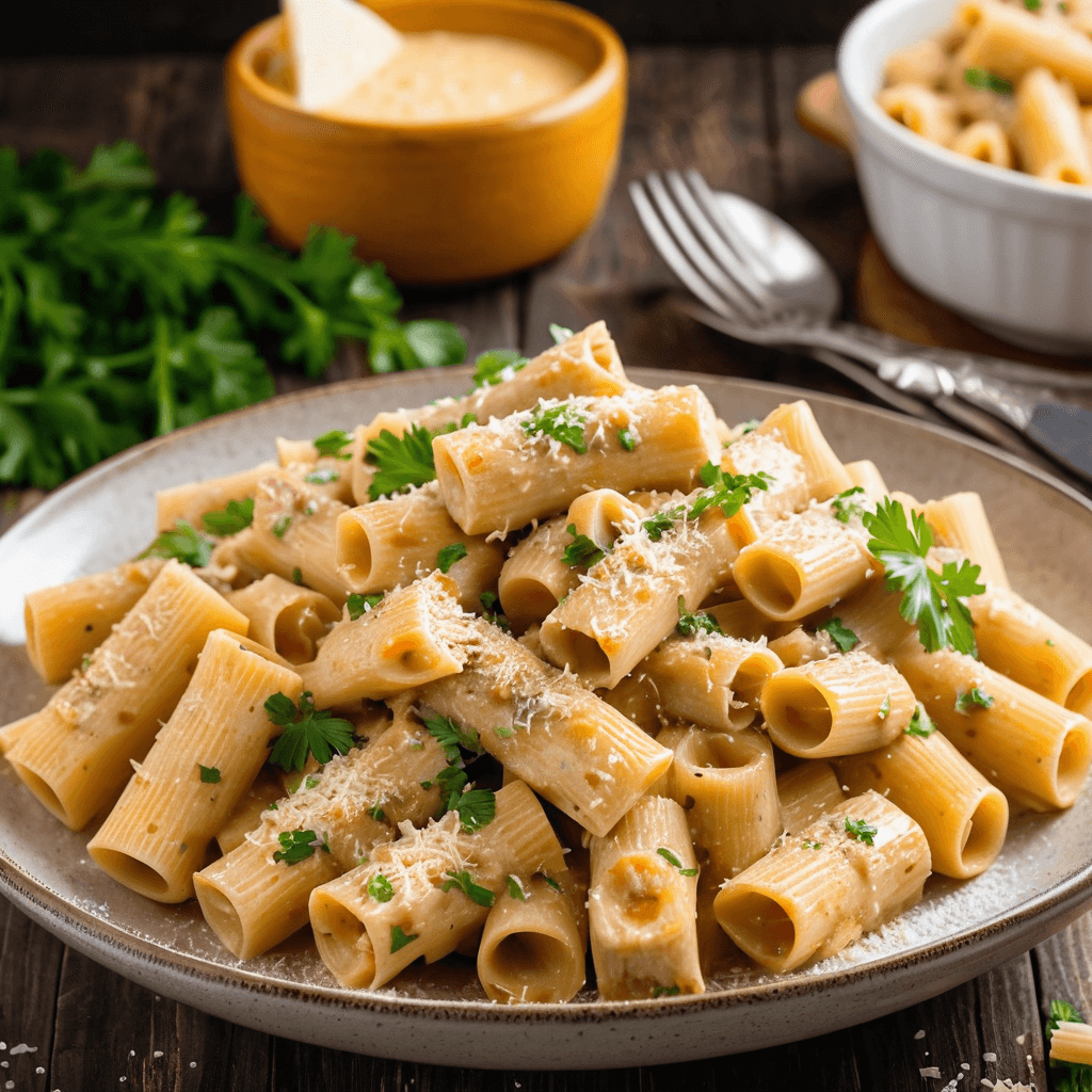 Creamy Cajun Garlic Chicken Rigatoni with Velveeta Parmesan Sauce