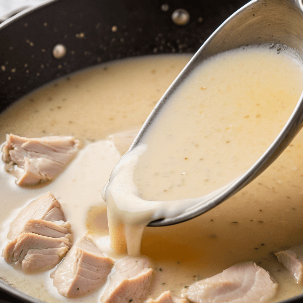 Crispy Pan-Seared Chicken with Dreamy Garlic Cream Sauce - Step