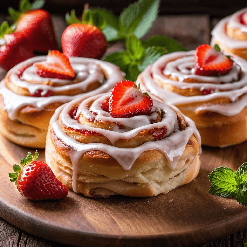 Image of Irresistible Strawberry Cinnamon Rolls for Valentine’s Day Brunch