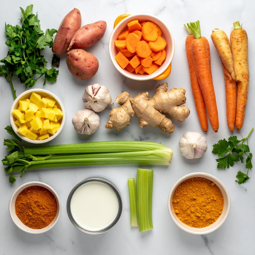 golden turmeric coconut soup Ingredients