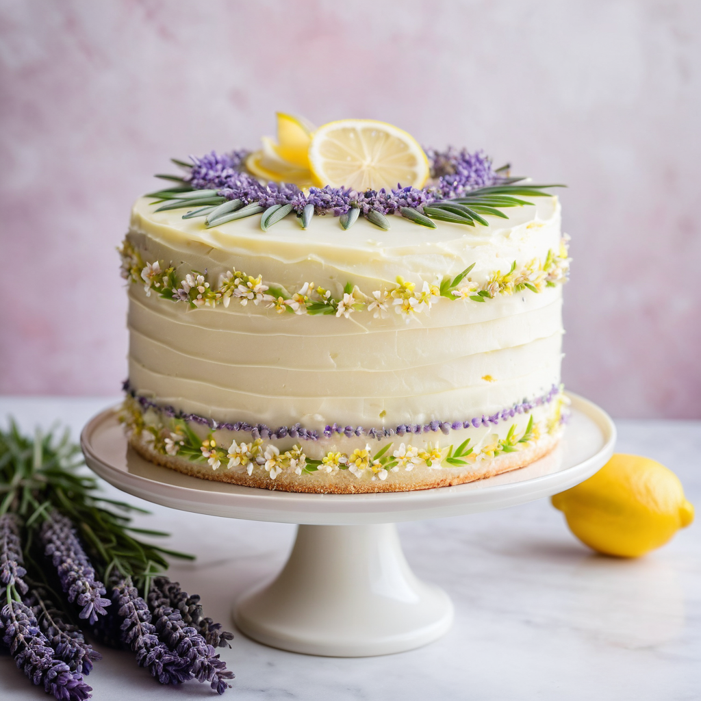 Elegant Lemon Lavender Spring Cake Designs - Featured